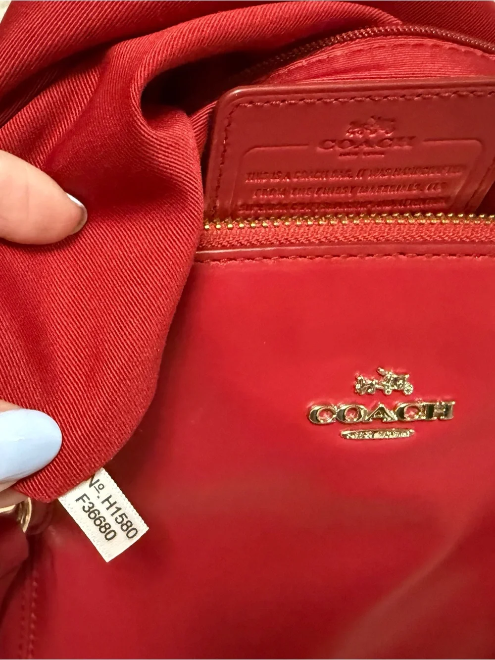 COACH Large Christie Carryall Red Leather Tote with Gold-Tone Hardware